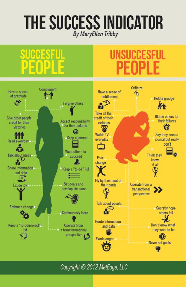 the success indicator info graphic 
